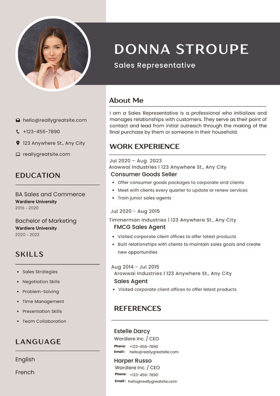 Editable Modern CV TEMPLATE For Microsoft Word, Canvas Download Save to PDF Form