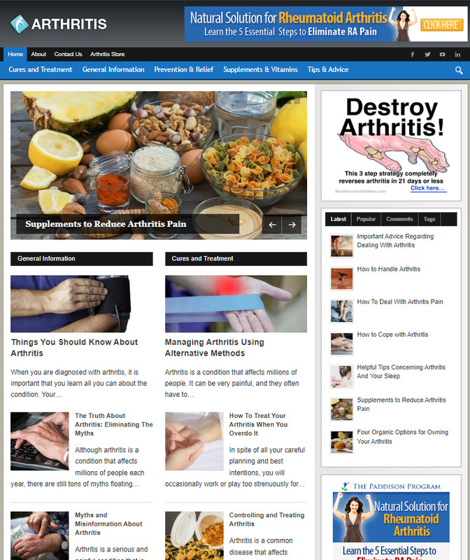 Arthritis Ready Made Blog Turnkey Niche Website Business for Sale