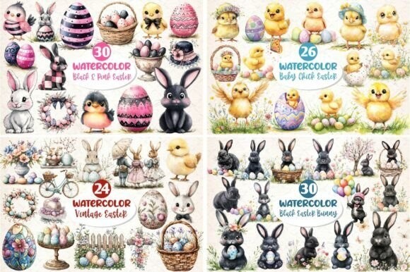 Happy Easter Clipart Huge Bundle gallery
