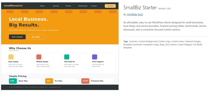 WordPress 6.9 Template (1) Limited custom made (digital download)