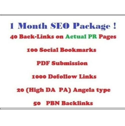 1 Month SEO! Actual Pr links,article submission,dofollow ,social bookmarks…EDU