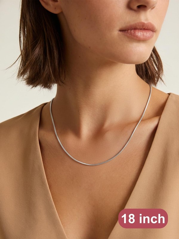 FOCALOOK Snake Chain Necklace, 1/1.2/1.5/2mm 14K Gold Plated Womens Chains | ... gallery
