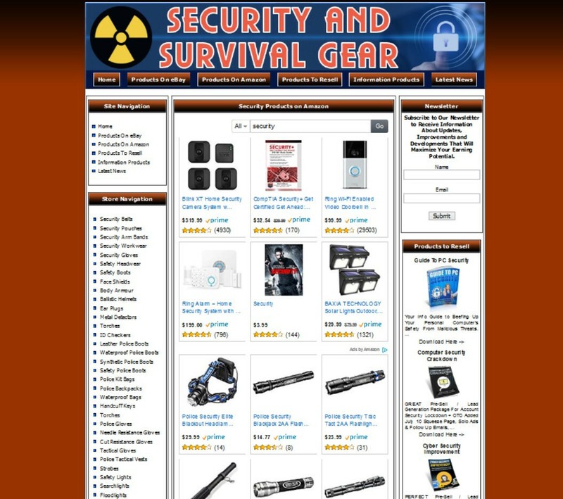 SECURITY AND SURVIVAL GEAR STORE WEBSITE BUSINESS FOR SALE gallery