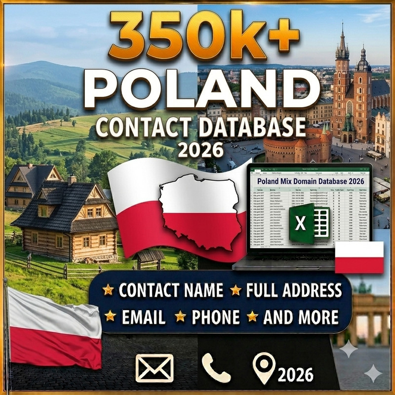 350K POLAND Email Database list 2026 | Contact Leads (Digital Download)