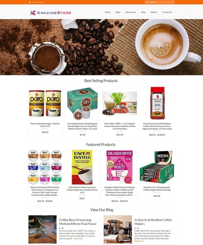 Coffee Products Store Website, Drop Shipping / Affiliate Website
