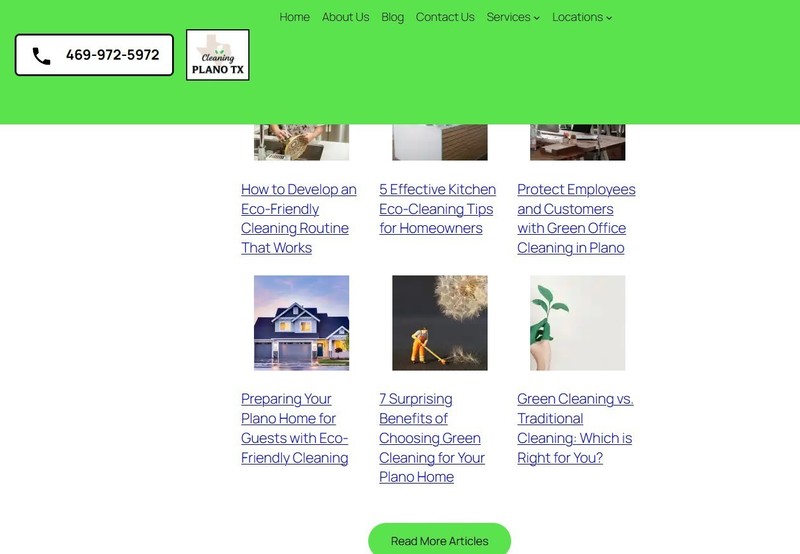 Cleaning business website with full content and social media accounts gallery