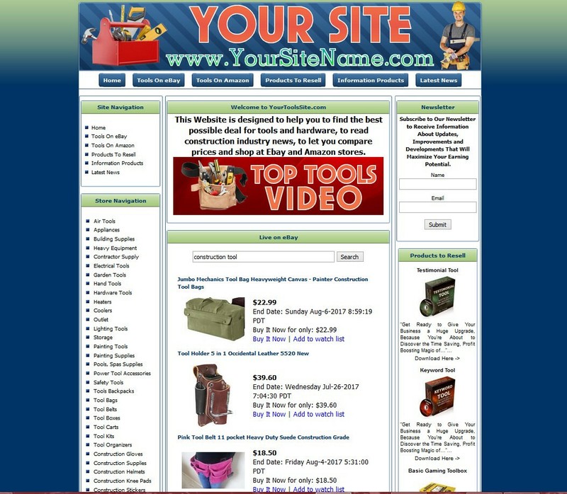 TOOLS STORE Website Business with Stock Money from Amazon Store Adsense gallery