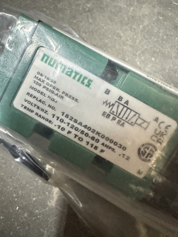 NEW NUMATIC 152SA402K000030 SOLENOID VALVE MK 15 SERIES