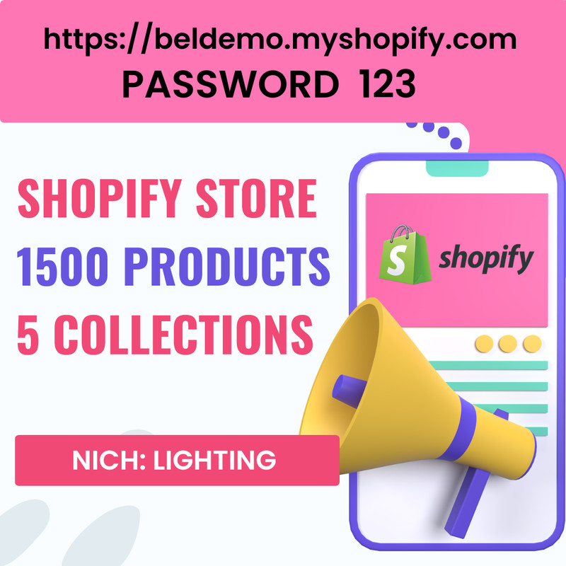 READY-MADE DROPSHIPPING Shopify Store – Lighting – 1500 Products – 5 Collections