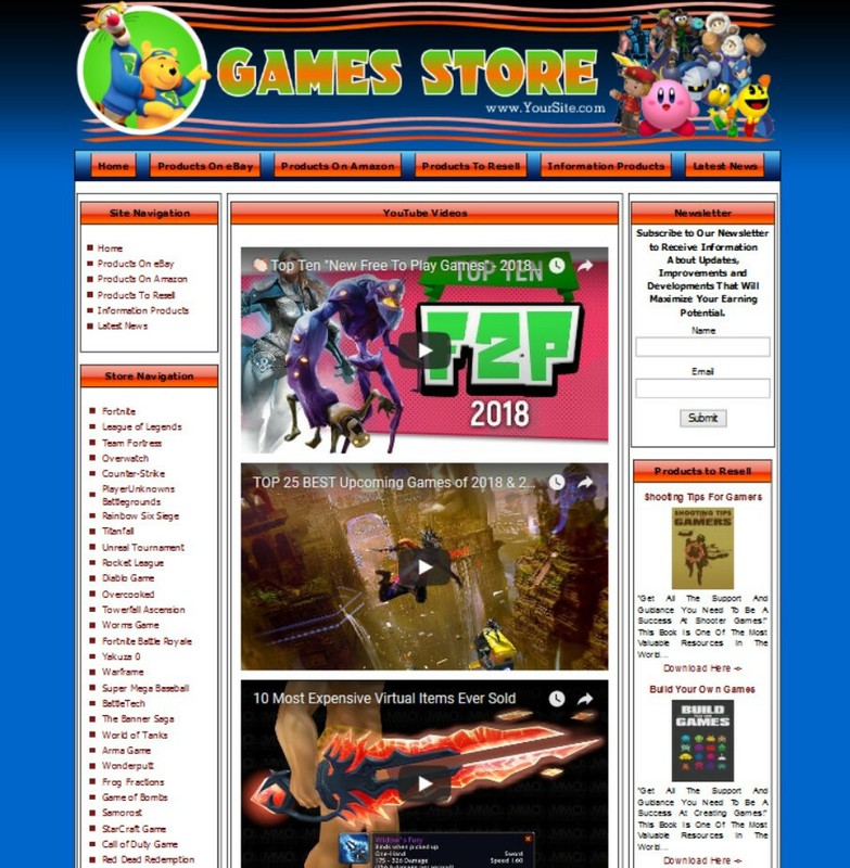 GAMES STORE Complete Ready Made Affiliate Website+Amazon+Google+Dropship