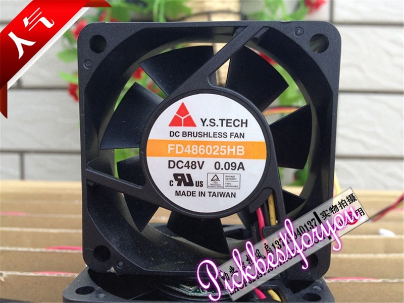 Y.S.TECH FD486025HB 6025 6CM 0.09A 48V cooling fan 3 wire 3pin #M2748 QL
