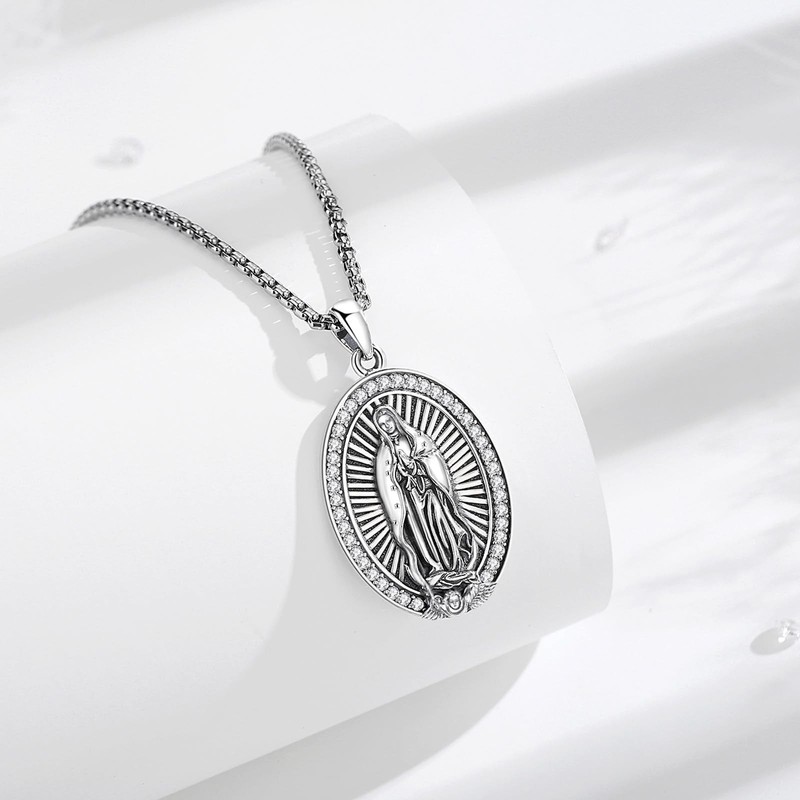 INFUSEU 925 Sterling Silver Religious Protection Medal for Men Women Meaningf... gallery