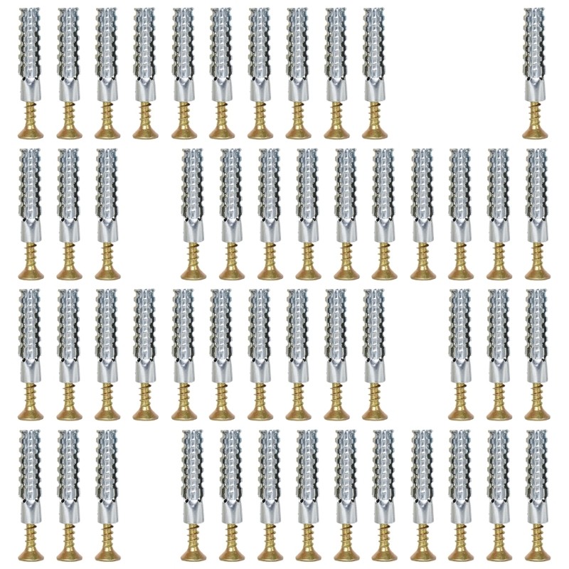 50Pcs High Strength Metal Fasteners Expansion Tube Tapping Screws
