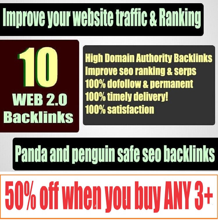 10 PERMANENT Web 2.0 Backlinks (from DA45 Plus Sites)