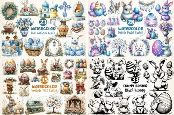 Happy Easter Clipart Huge Bundle gallery