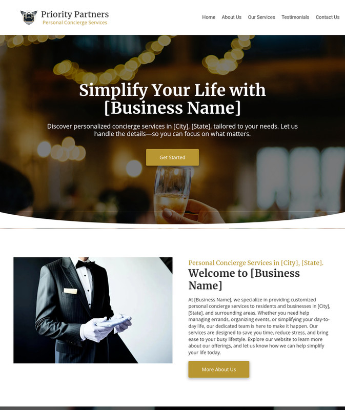 Concierge Services Customized Business Website *SEE FULL DESCRIPTION*