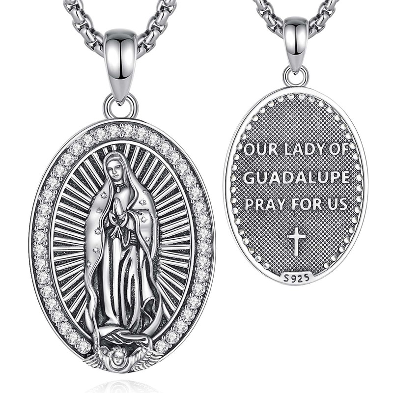 INFUSEU 925 Sterling Silver Religious Protection Medal for Men Women Meaningf…