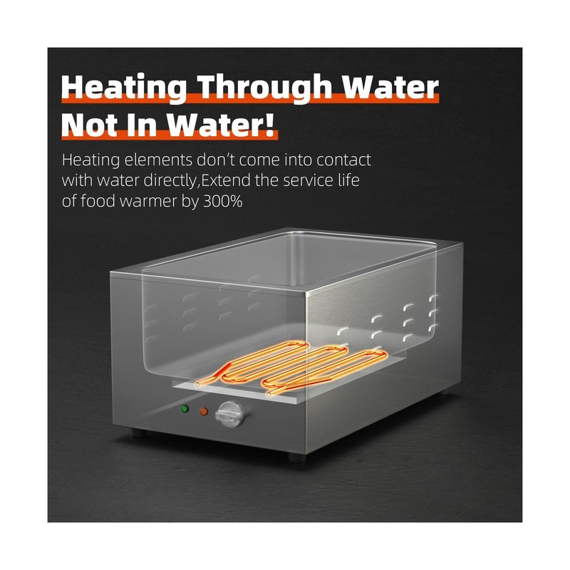 3-Pan 18L Commercial Food Warmer with Non-Leakage Stretch-Forming Water Tank ... gallery