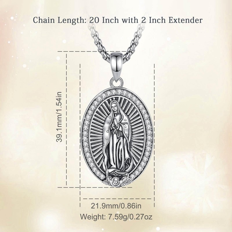 INFUSEU 925 Sterling Silver Religious Protection Medal for Men Women Meaningf... gallery