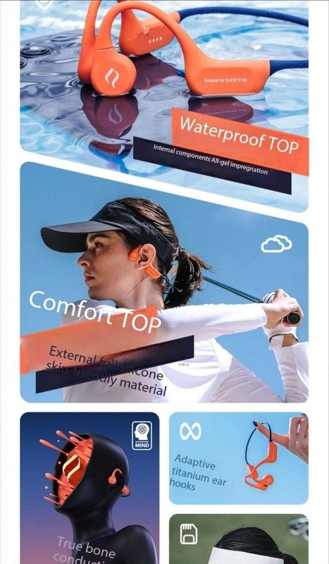 SHEYIN X9 Bone Conduction Bluetooth Headphones with Ultra Long Battery Life gallery