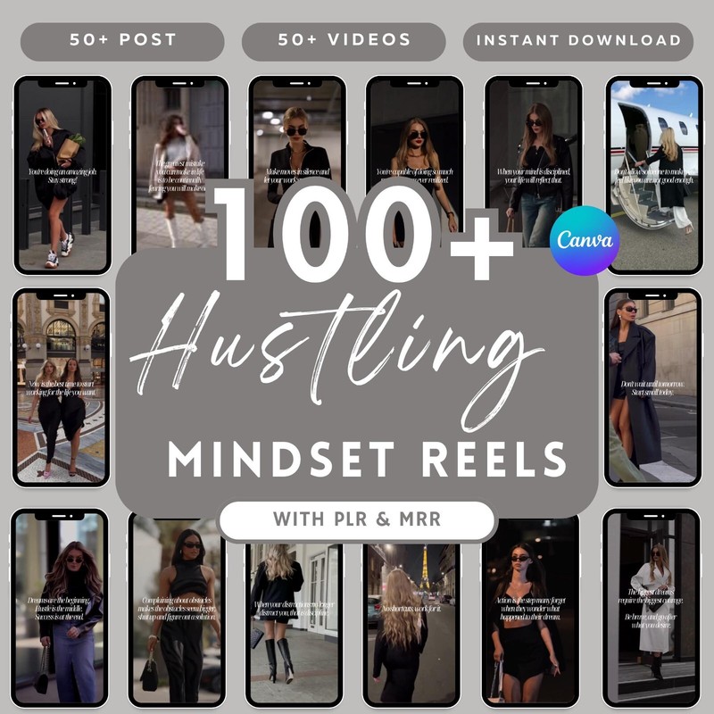 100 Hustling Mindset Woman Reels Bundle