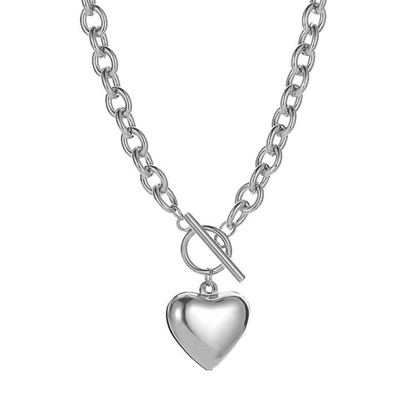 Chain Necklace for Women 18K White Gold Plated Chunky Cuban Chain Link Neckla…