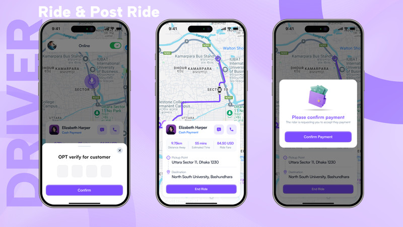OvaGo – Flutter Complete Ride Sharing Solution App | Android + iOS | Laravel gallery