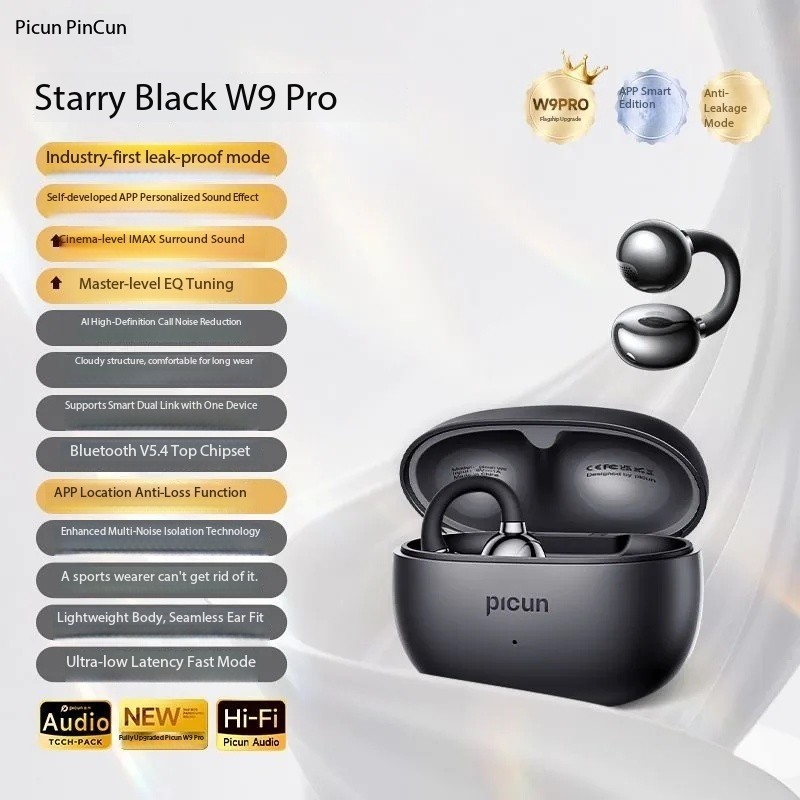 Pincun W9 Pro Bone Conduction Bluetooth Headphones, Open Wireless, Non-In-Ear gallery