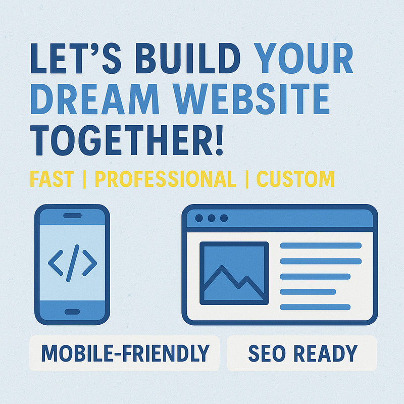 Custom Website Design + 1 Year Domain & Hosting | Fast & Mobile-Friendly