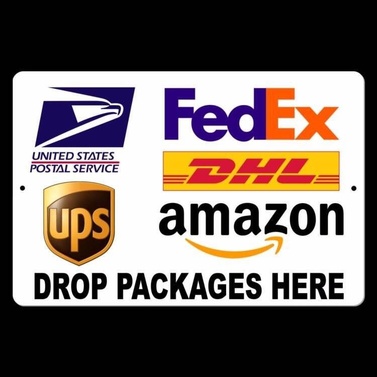 Delivery Instructions Drop Package Here Sign / Decal MS022