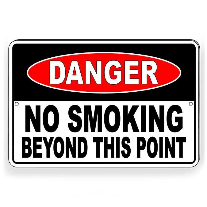 Danger No Smoking Beyond This Point Sign / Decal Premises Sns004 / Magnetic
