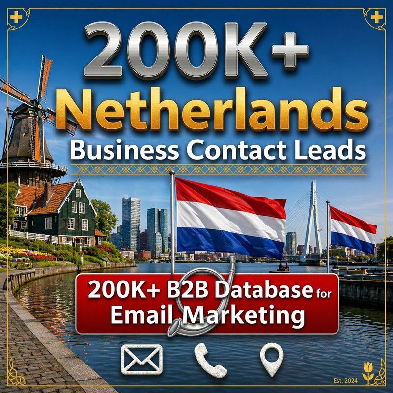 200K NETHERLANDS Business Email Database B2B contact leads (Digital Download) gallery
