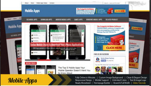 🥇 Turnkey Mobile Apps Niche Blog Website