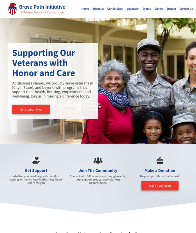 Veterans Service Organization Customized Business Website *SEE FULL DESCRIPTION*