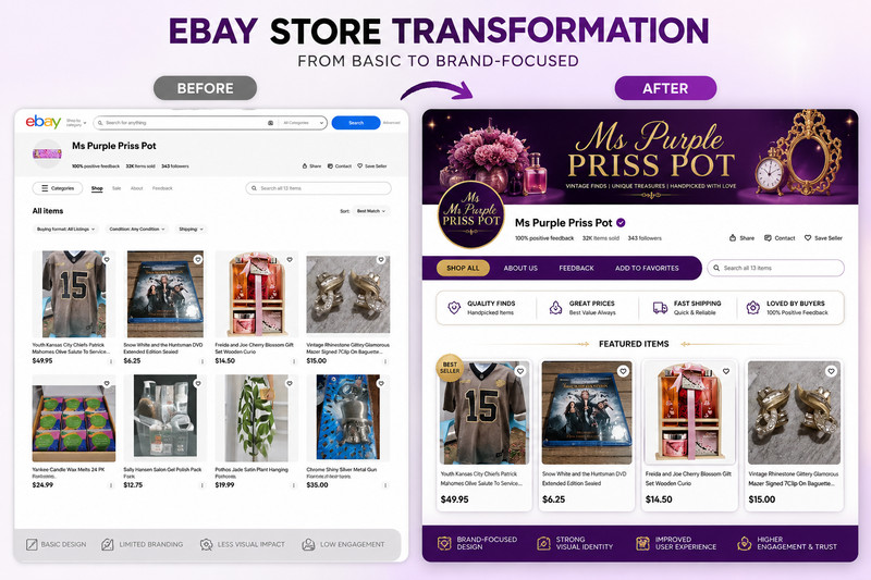 Complete eBay Store, Listing Template Design & Video Ads Package for Shoes gallery