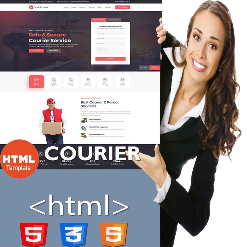 Courier | Full HTML Website Template - Bootstrap Responsive website