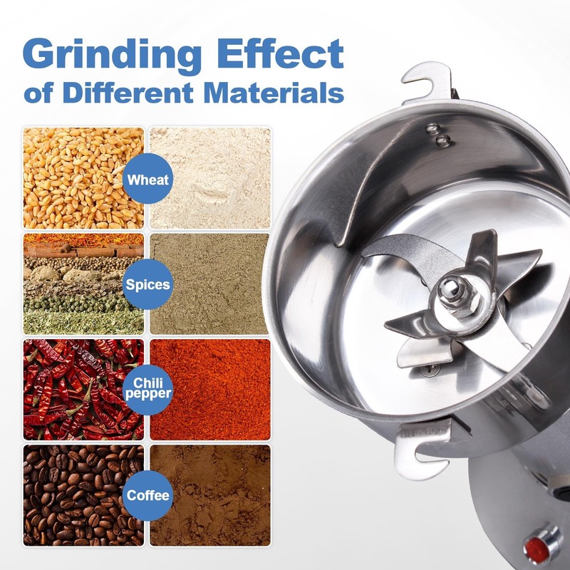Grain Mill Grinder Electric (750g Swing Type+304 Stainless Steel) gallery