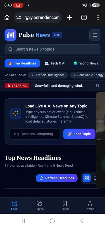 Automated News website gallery