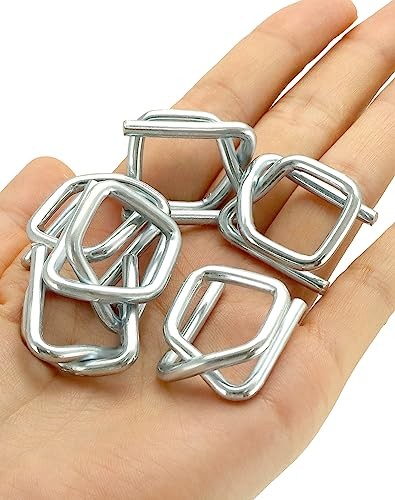 200 Pack Metal Wire Buckles 1/2 inch for Polypropylene Strapping Silver QWORK gallery