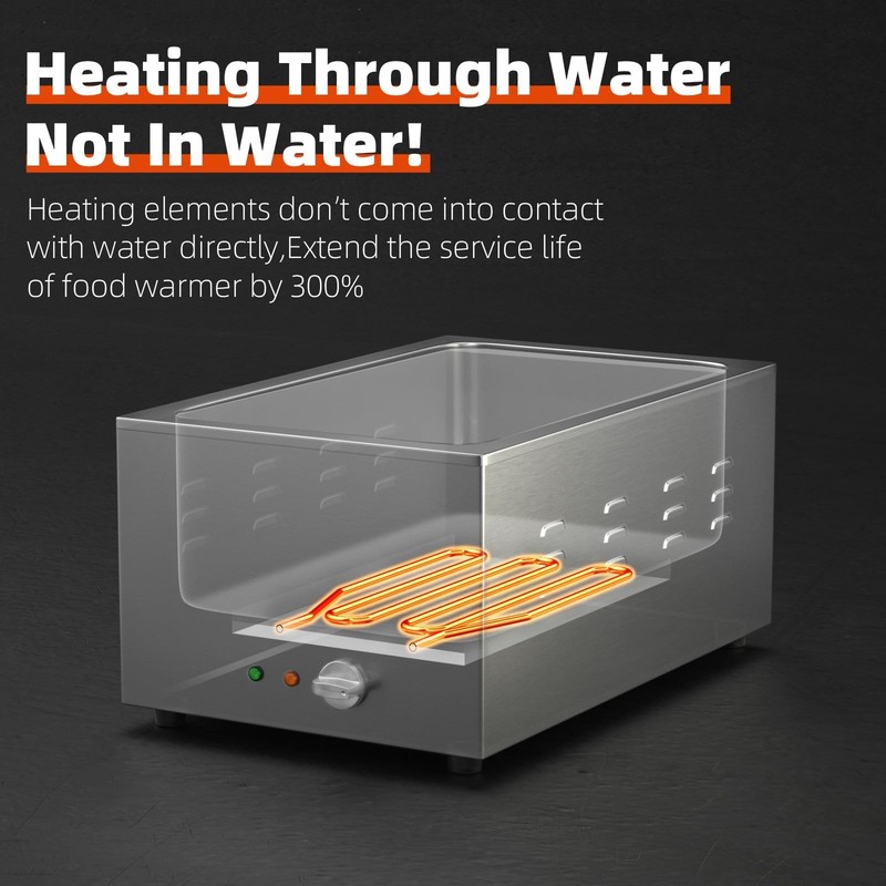 ETL Listed 3-Pan 18L Commercial Food Warmer with Non-Leakage Stretch-Forming ... gallery