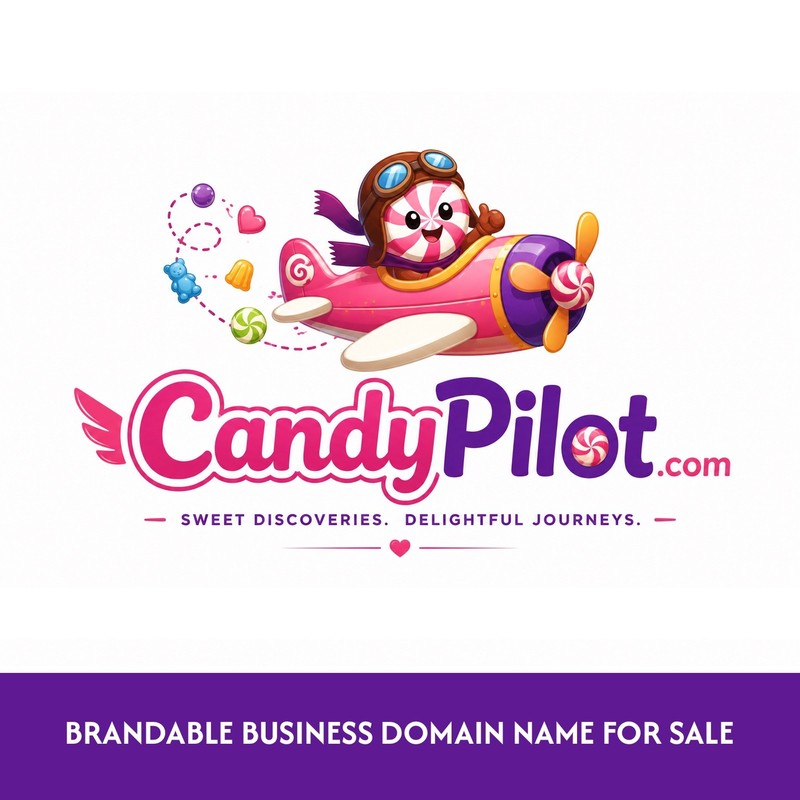 CandyPilot .com Brandable Business Domain Name For Sale. CANDY. CONFECTIONARY.