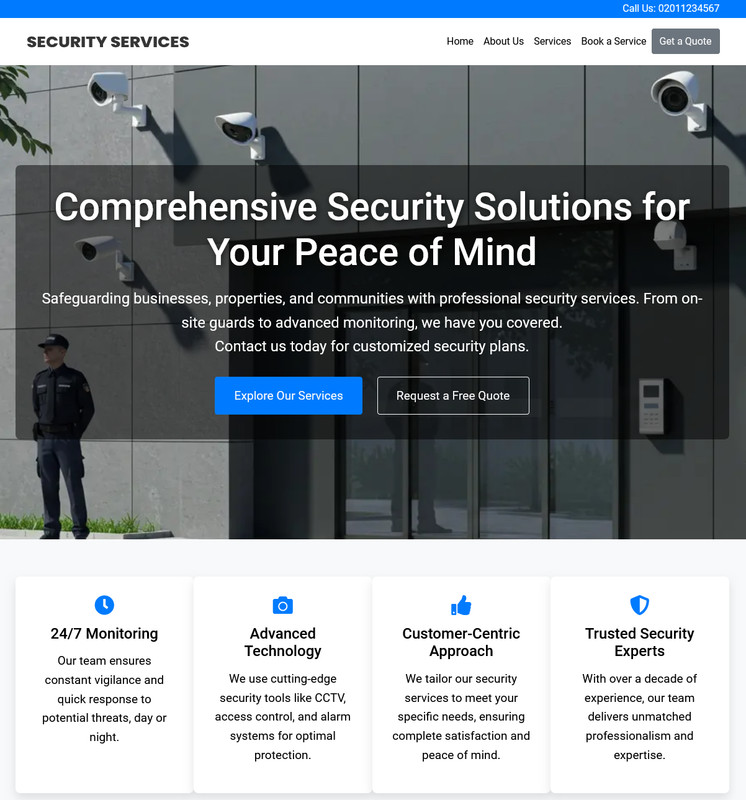 Security Services Business Website for sale | Ready-to-Use Professional Platform