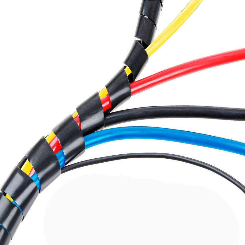 50Ft 1/4" Spiral Cable Wrap 6Mm(Wrapping Range:4Mm-50Mm) Spiral Wire Wrap Cord gallery