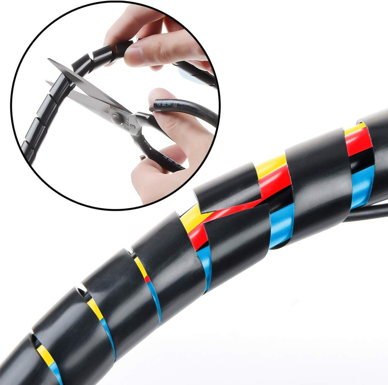 50Ft 1/4" Spiral Cable Wrap 6Mm(Wrapping Range:4Mm-50Mm) Spiral Wire Wrap Cord gallery