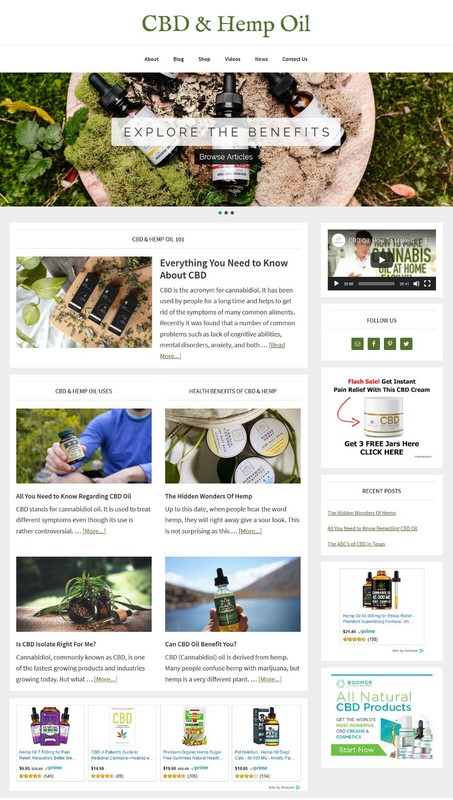 [NEW DESIGN] * Benefits of Hemp Oil Website * affiliate blog AUTO CONTENT gallery