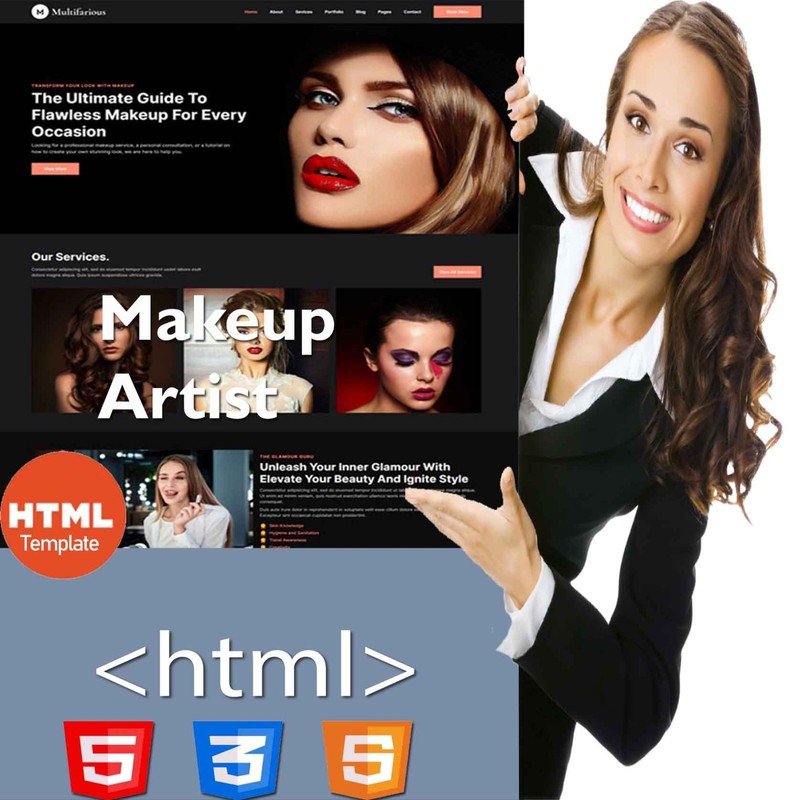 Makeup Artist | Full HTML Website Template - Bootstrap Responsive website
