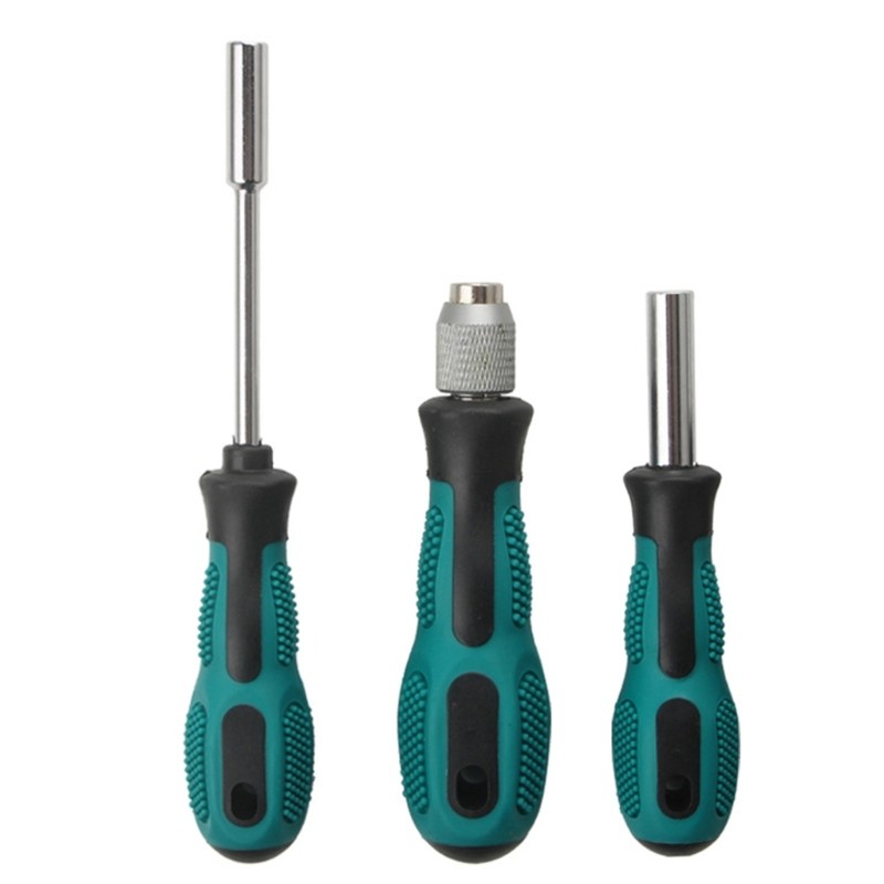 Portable 3 Piece 1/4" Hex Bit Holder Handle Set for Efficient Maintenance Tasks gallery