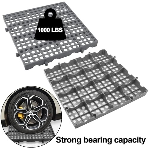 3-Pack Heavy Duty Plastic Pallets 11.8"x11.8" Stackable Grid Floor Storage Grey gallery