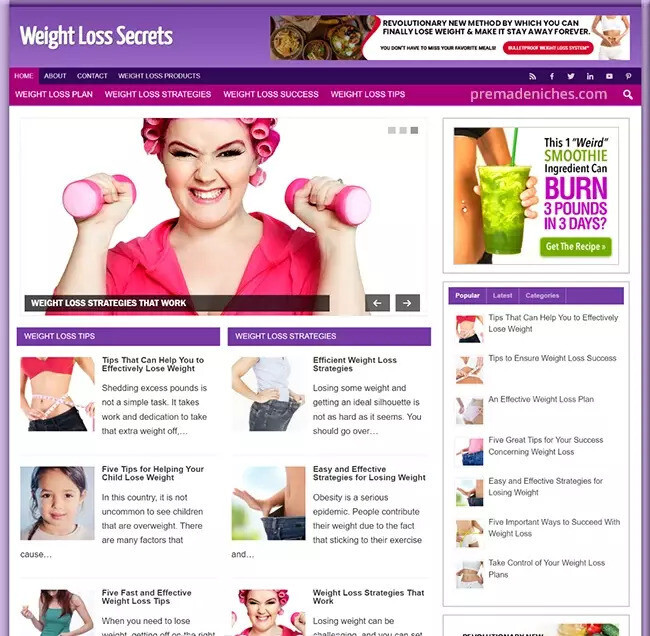 Weight Loss Secrets Niche Website Blog | Amazon Clickbank Business For Sale