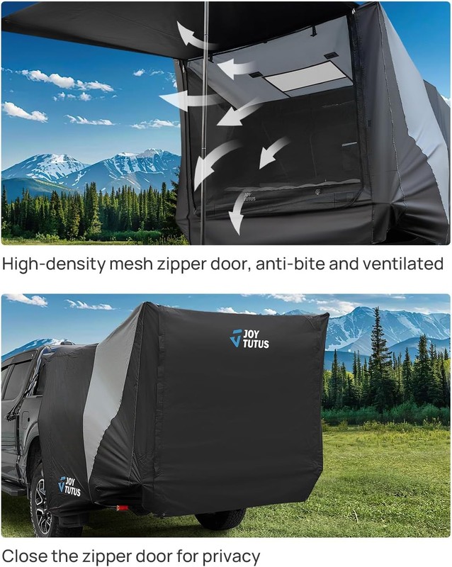 JOYTUTUS Truck Tent with Awning Tailgate Full-Size Soft Topper gallery